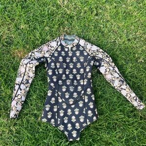 Billabong Black and Pink Floral Wetsuit